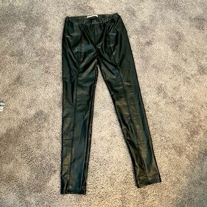 Black leather leggings
